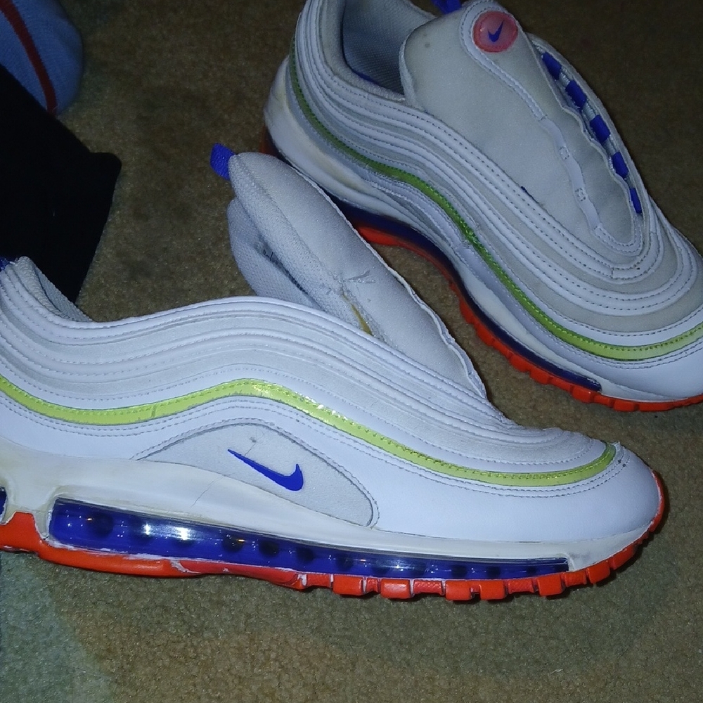 Nike Air Max White with Orange and Blue Accents